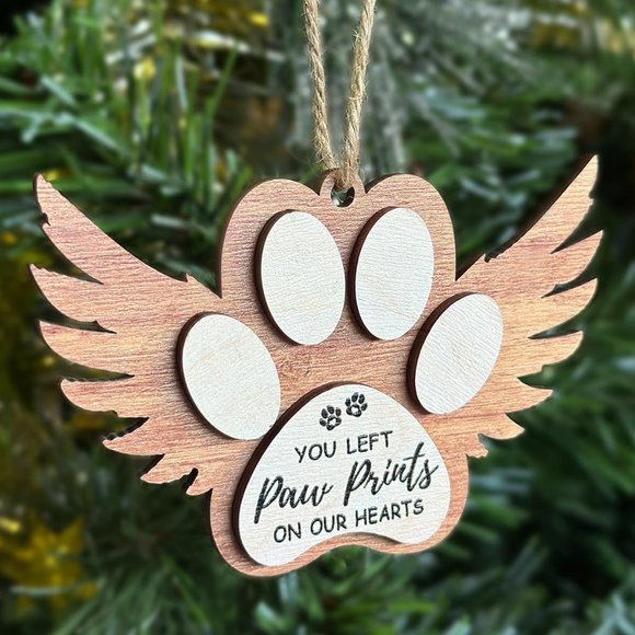 Paw Print Christmas Ornament, Pet Memorial Gifts for Dog Lovers, Pet Lover - Picture 2 of 4
